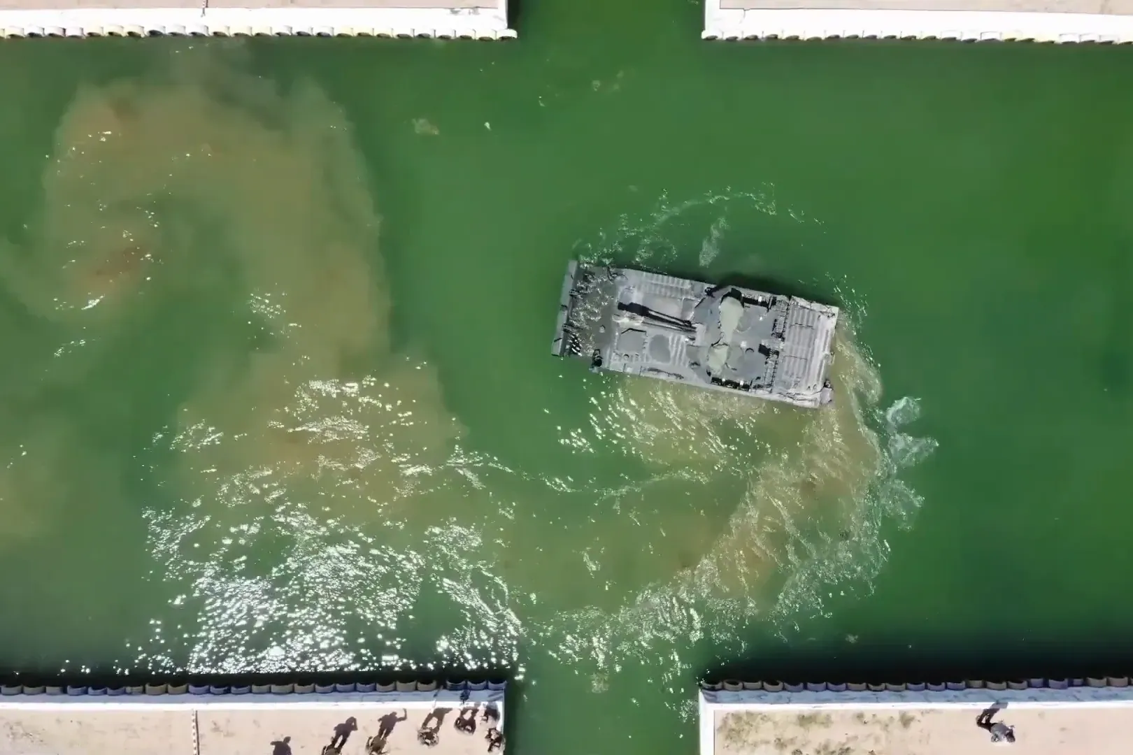 TAIMAS 8×8 swimming, aerial view